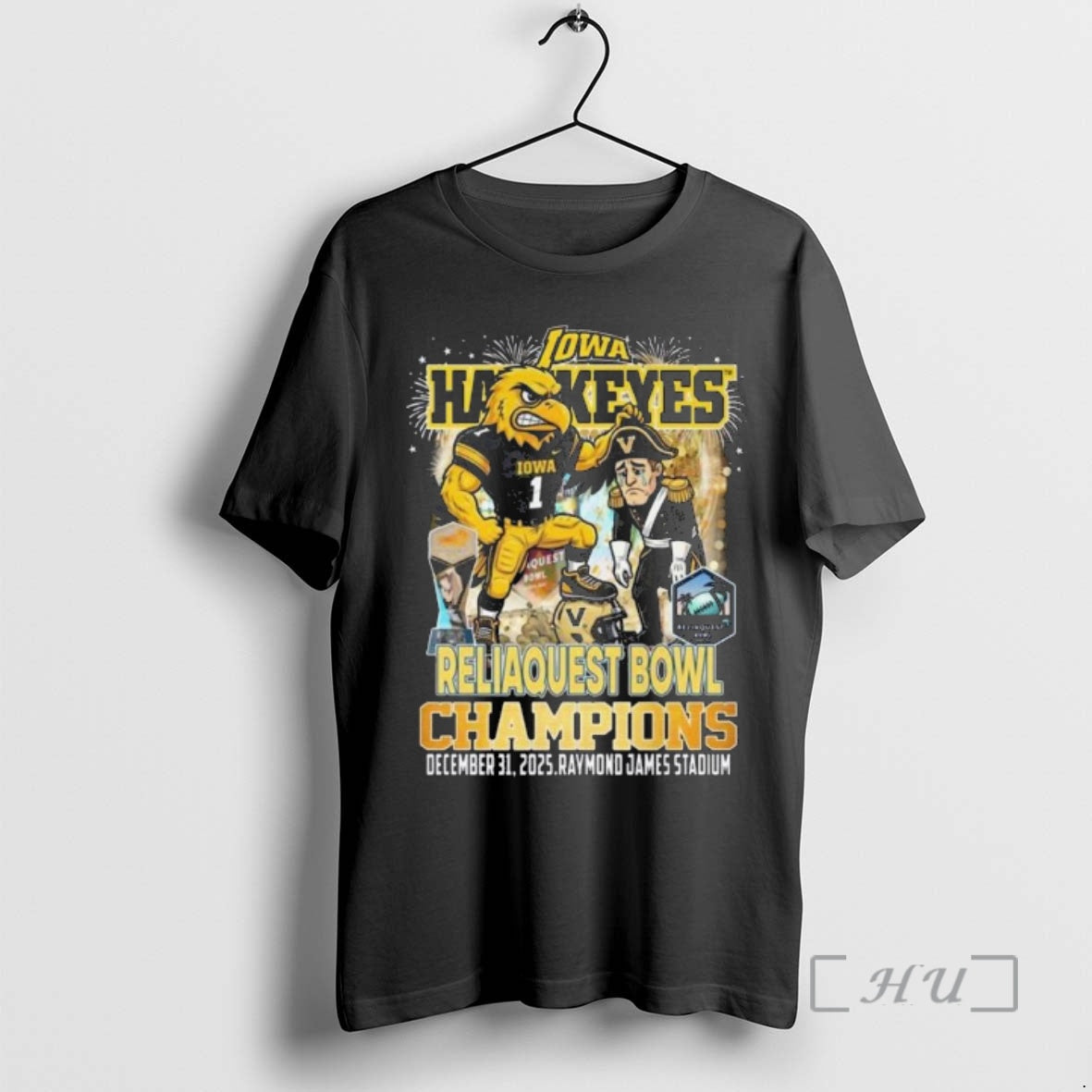 Officials Iowa Hawkeyes Reliaquest Bowl Champions - Adult & Kids T-Shirts, Sweatshirts & Hoodies apparel design preview 1