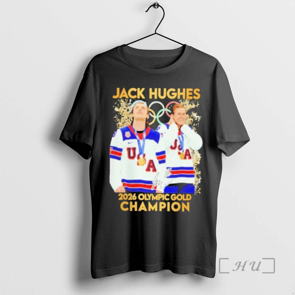 Officials Jack Hughes Hero Usa Mens Olympic Hockey - Adult & Kids T-Shirts, Sweatshirts & Hoodies apparel design preview 1