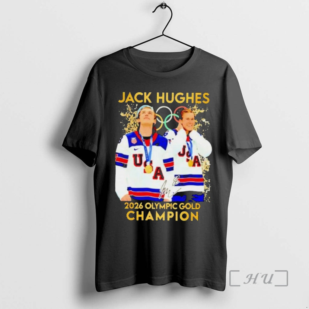 Officials Jack Hughes Hero Usa Mens Olympic Hockey - Adult & Kids T-Shirts, Sweatshirts & Hoodies apparel design preview 1