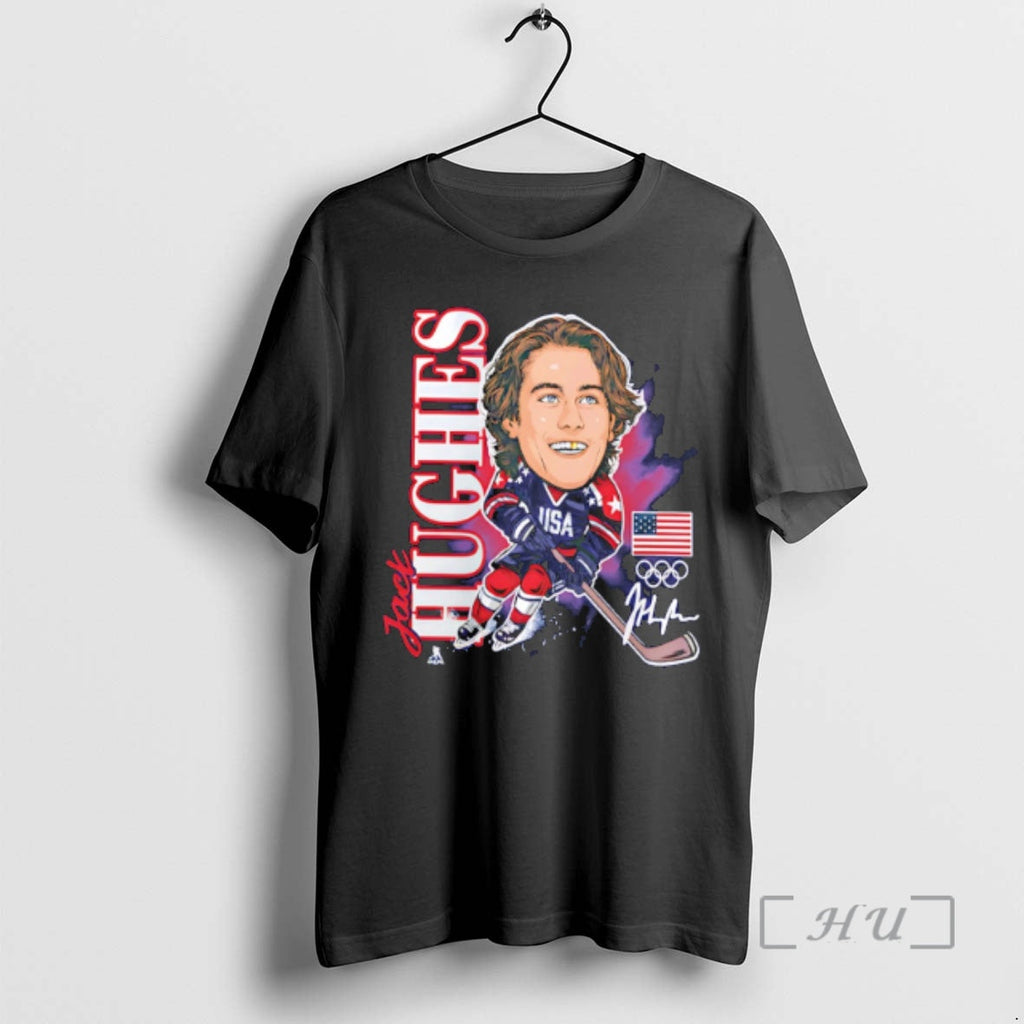 Officials Jack Hughes Us Mens Olympic Hockey Gold - Adult & Kids T-Shirts, Sweatshirts & Hoodies apparel design preview 1