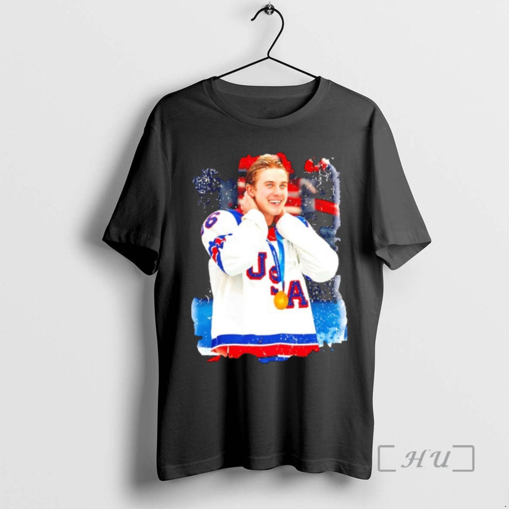 Officials Jack Hughes Usa Hockey 2026 Golden Goal - Adult & Kids T-Shirts, Sweatshirts & Hoodies apparel design preview 1