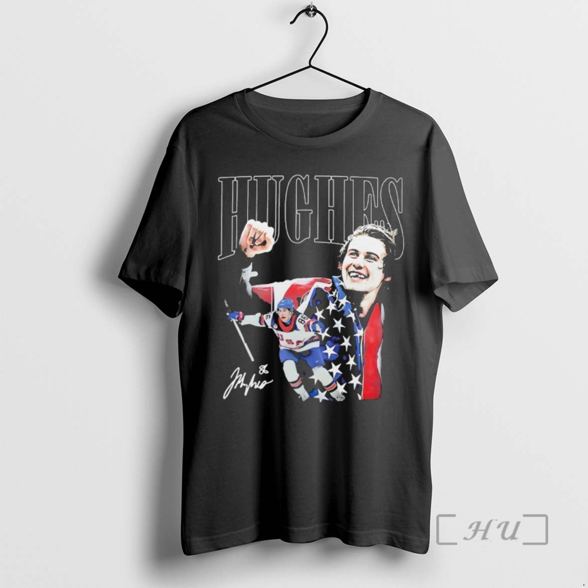 Officials Jack Hughes Usa Hockey American Flag - Adult & Kids T-Shirts, Sweatshirts & Hoodies apparel design preview 1