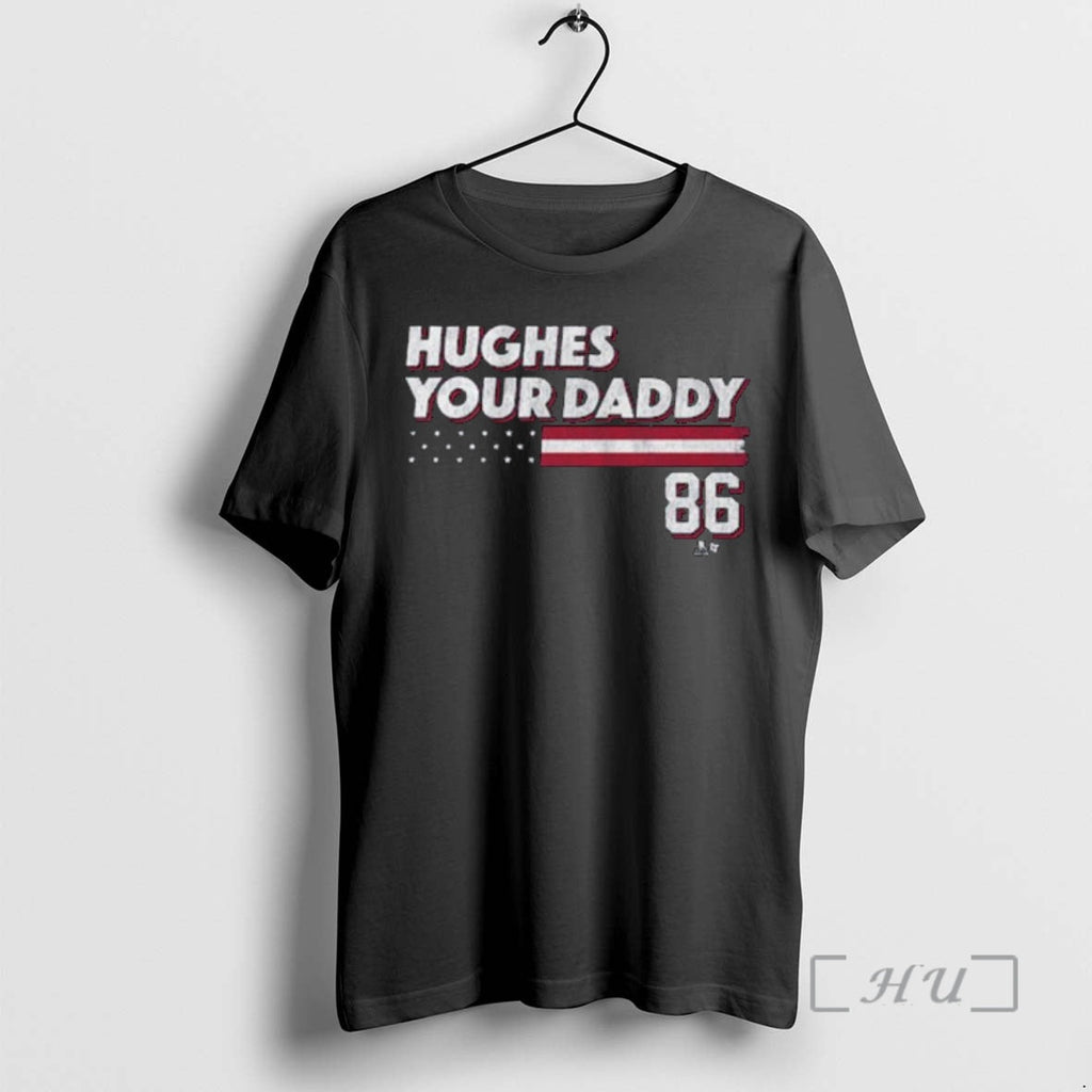 Officials Jack Hughes Your Daddy Stars Stripes - Adult & Kids T-Shirts, Sweatshirts & Hoodies apparel design preview 1