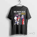 Officials Jack Hughes Red White Blue And Gold - Adult & Kids T-Shirts, Sweatshirts & Hoodies apparel design preview 1