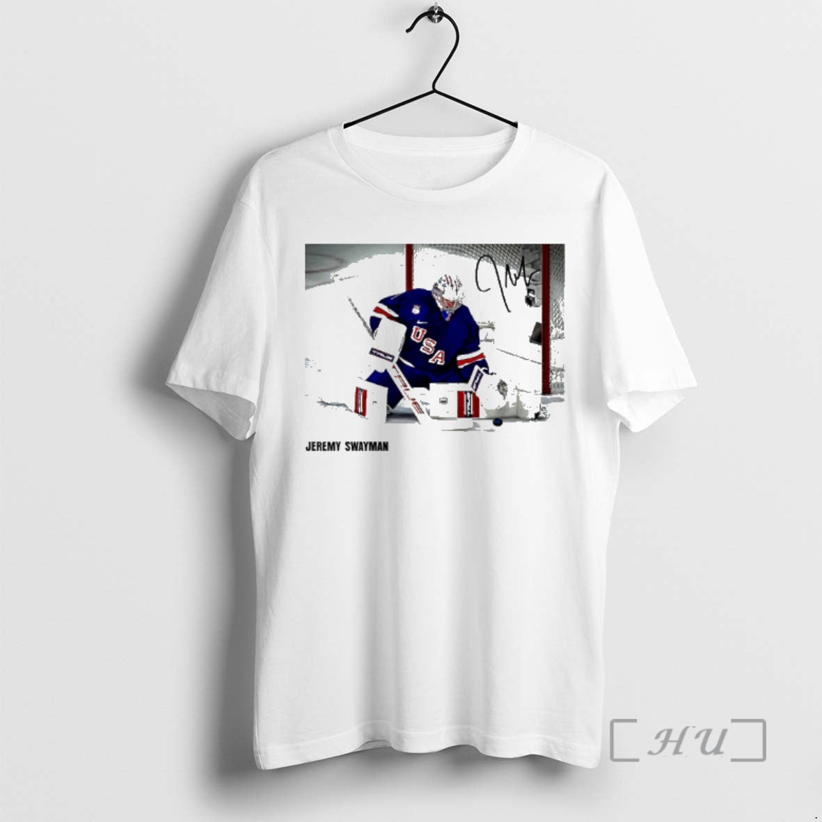 Officials Jeremy Swayman Team Usa 2026 Winter - Adult & Kids T-Shirts, Sweatshirts & Hoodies apparel design preview 1