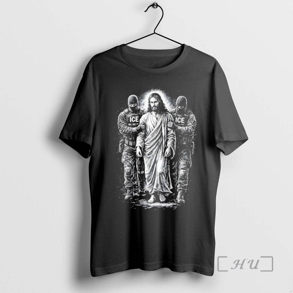 Officials Jesus Arrested Anti Ice Sarcastic Immigrant - Adult & Kids T-Shirts, Sweatshirts & Hoodies apparel design preview 1