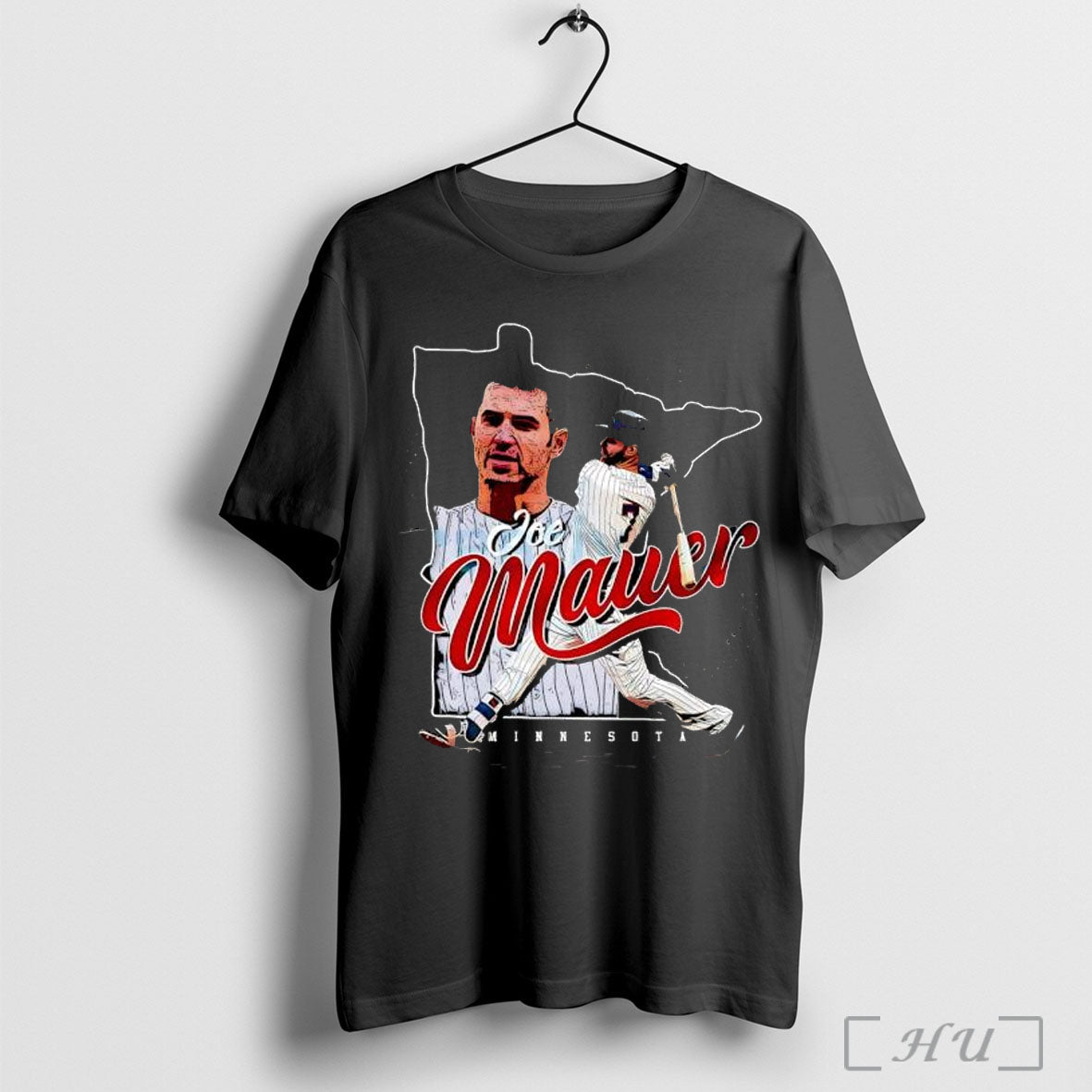 Officials Joe Mauer Minnesota Twins State Silhouette - Adult & Kids T-Shirts, Sweatshirts & Hoodies apparel design preview 1