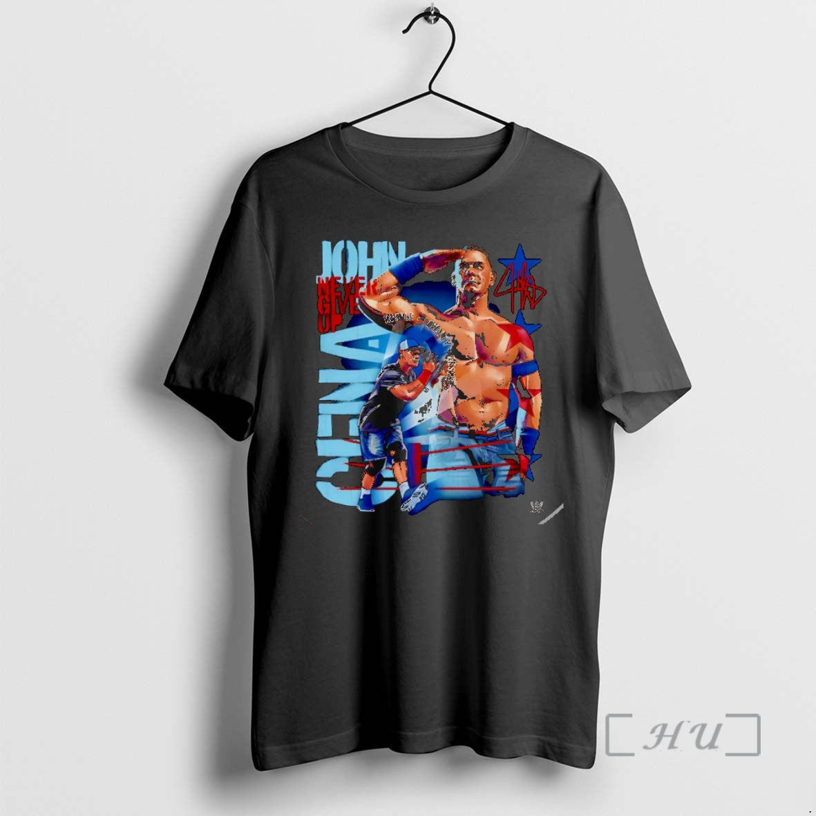 Officials John Cena Never Give Up Salute Signature - Adult & Kids T-Shirts, Sweatshirts & Hoodies apparel design preview 1