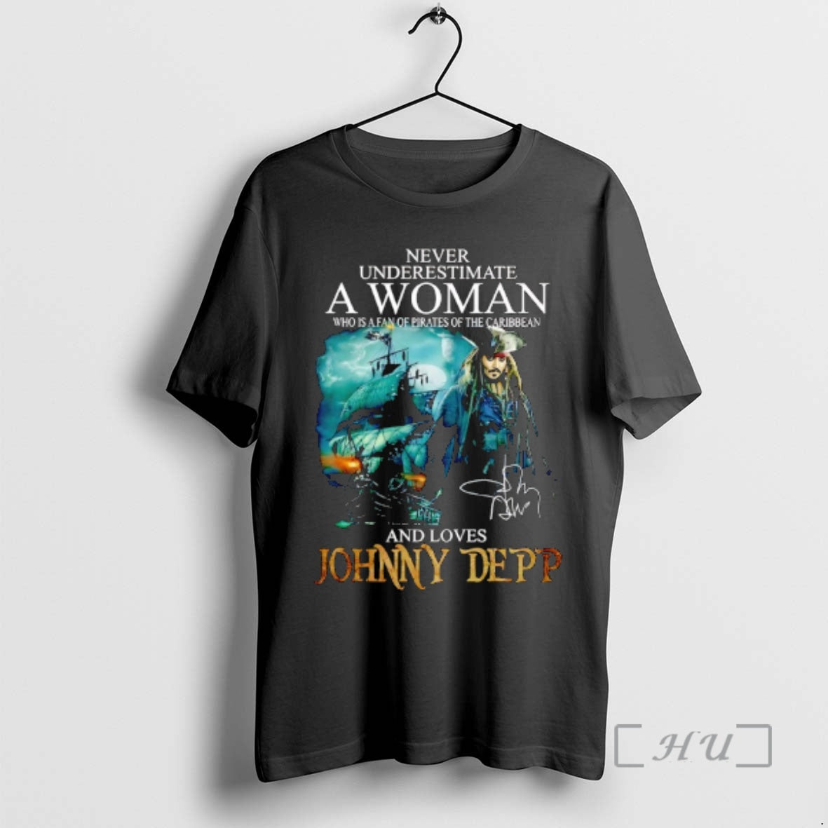 Officials Johnny Depp Never Underestimate Woman Who - Adult & Kids T-Shirts, Sweatshirts & Hoodies apparel design preview 1