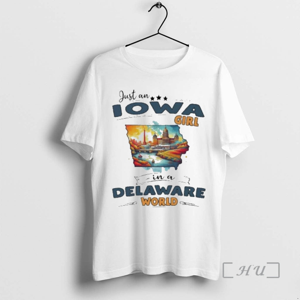 Officials Just An Iowa Girl In A Delaware World Retro - Adult & Kids T-Shirts, Sweatshirts & Hoodies apparel design preview 1