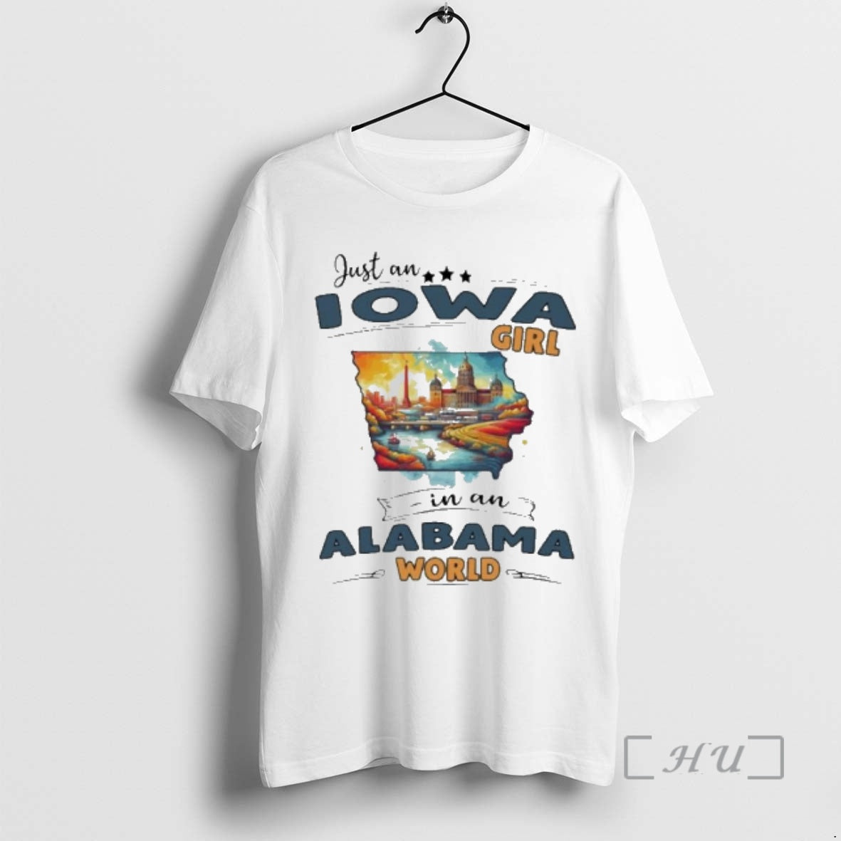 Officials Just An Iowa Girl In Alabama World Retro - Adult & Kids T-Shirts, Sweatshirts & Hoodies apparel design preview 1