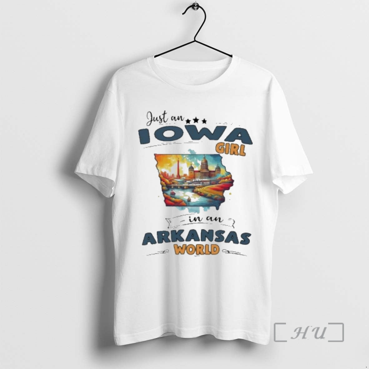 Officials Just An Iowa Girl In Arkansas World Retro - Adult & Kids T-Shirts, Sweatshirts & Hoodies apparel design preview 1