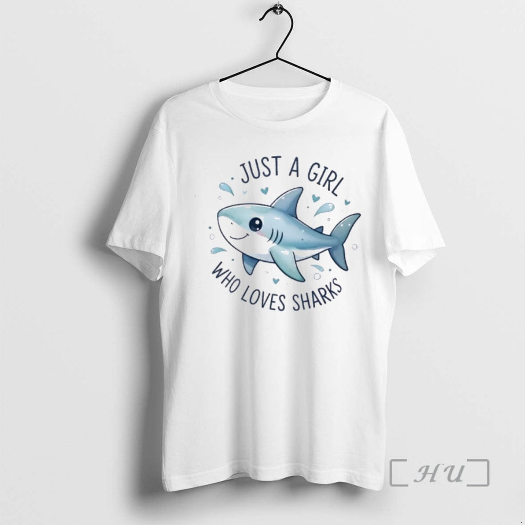 Officials Just Girl Who Loves Sharks Cute - Adult & Kids T-Shirts, Sweatshirts & Hoodies apparel design preview 1