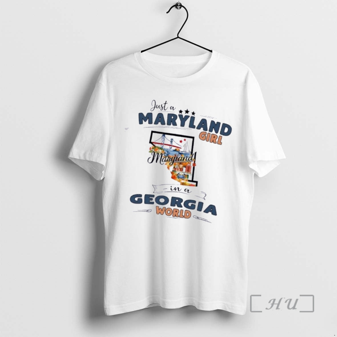 Officials Just A Maryland Girl In Georgi World Map - Adult & Kids T-Shirts, Sweatshirts & Hoodies apparel design preview 1