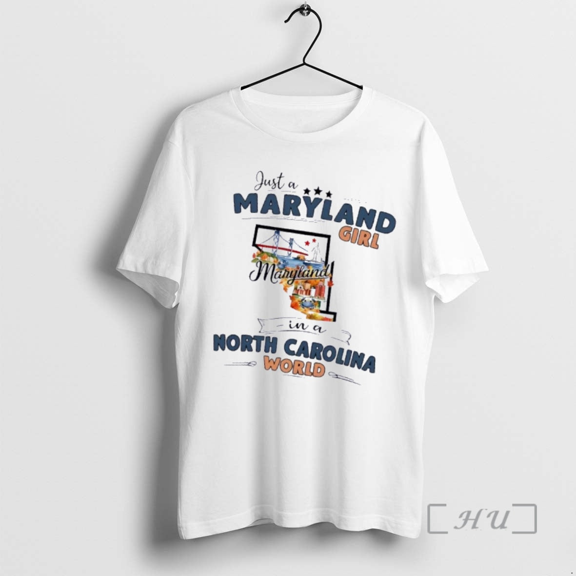 Officials Just A Maryland Girl In North Carolina - Adult & Kids T-Shirts, Sweatshirts & Hoodies apparel design preview 1