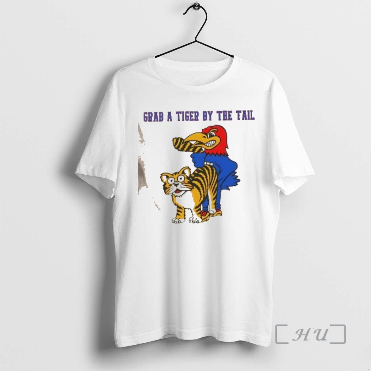 Officials Kansas Jayhawks Grab Tiger - Adult & Kids T-Shirts, Sweatshirts & Hoodies apparel design preview 1
