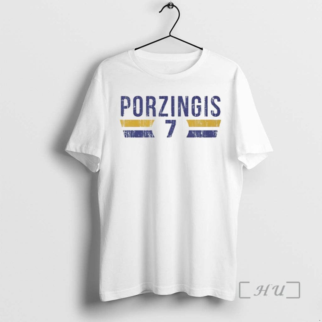 Officials Kristaps Porzingis 7 Golden State Warriors - Adult & Kids T-Shirts, Sweatshirts & Hoodies apparel design preview 1