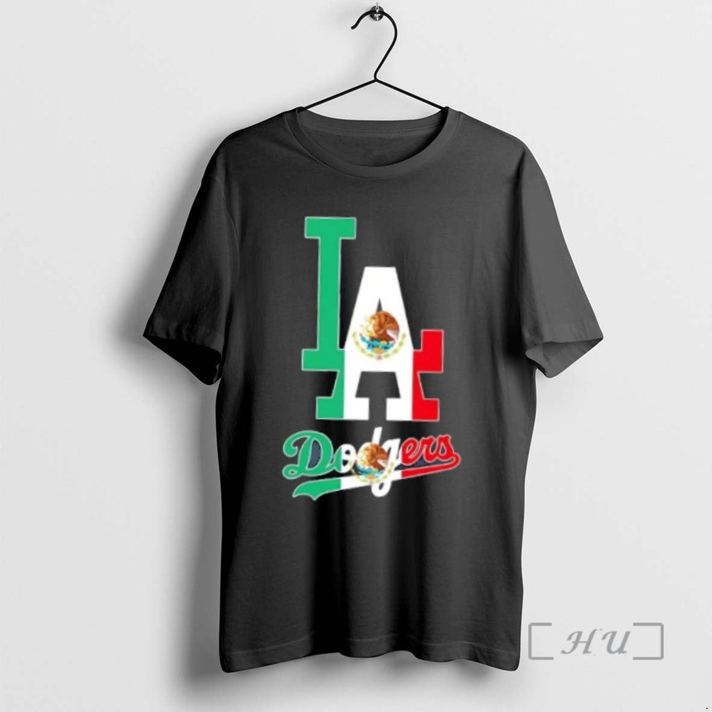 Officials Los Angeles Dodgers Baseball X Mexican Flag - Adult & Kids T-Shirts, Sweatshirts & Hoodies apparel design preview 1