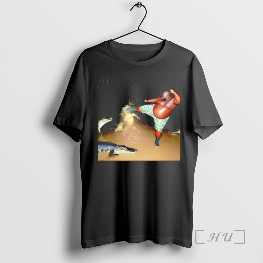 Officials Man Kick Alligator Swamp Crocodile - Adult & Kids T-Shirts, Sweatshirts & Hoodies apparel design preview 1