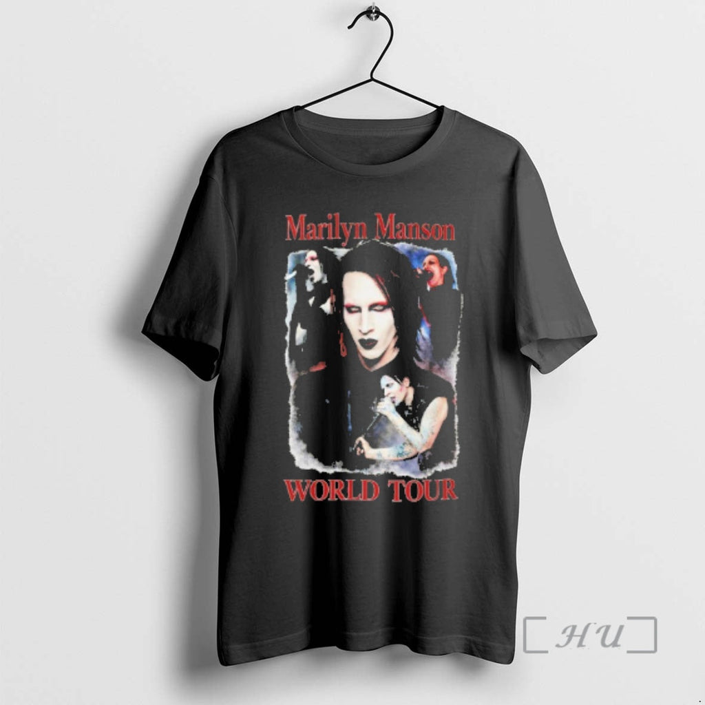 Officials Marilyn Manson World Tour - Adult & Kids T-Shirts, Sweatshirts & Hoodies apparel design preview 1