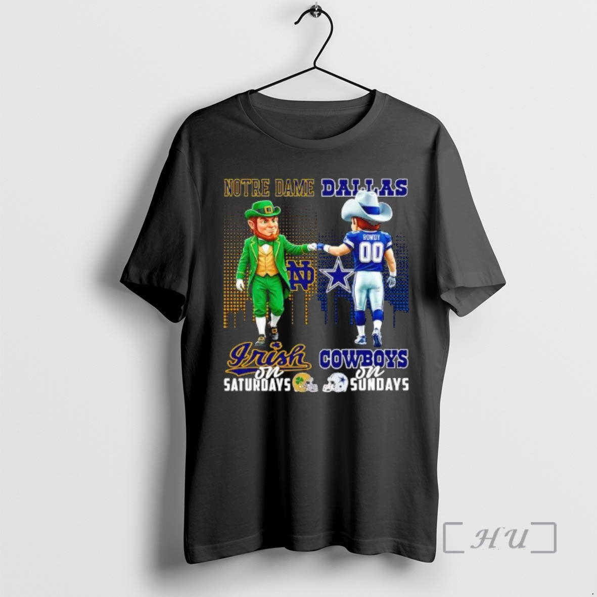 Officials Mascot Notre Dame Irish Saturdays Dallas - Adult & Kids T-Shirts, Sweatshirts & Hoodies apparel design preview 1