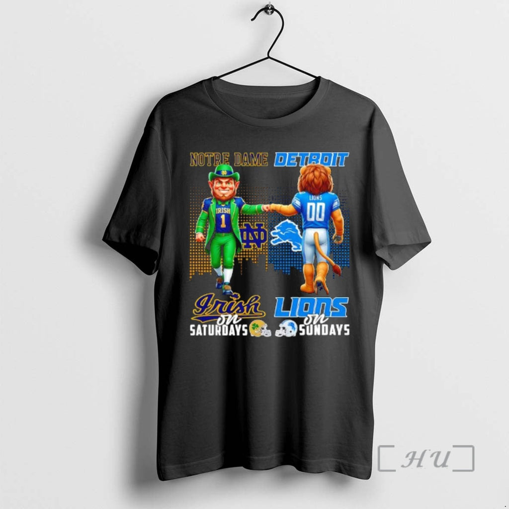 Officials Mascot Notre Dame Irish Saturdays Detroit - Adult & Kids T-Shirts, Sweatshirts & Hoodies apparel design preview 1