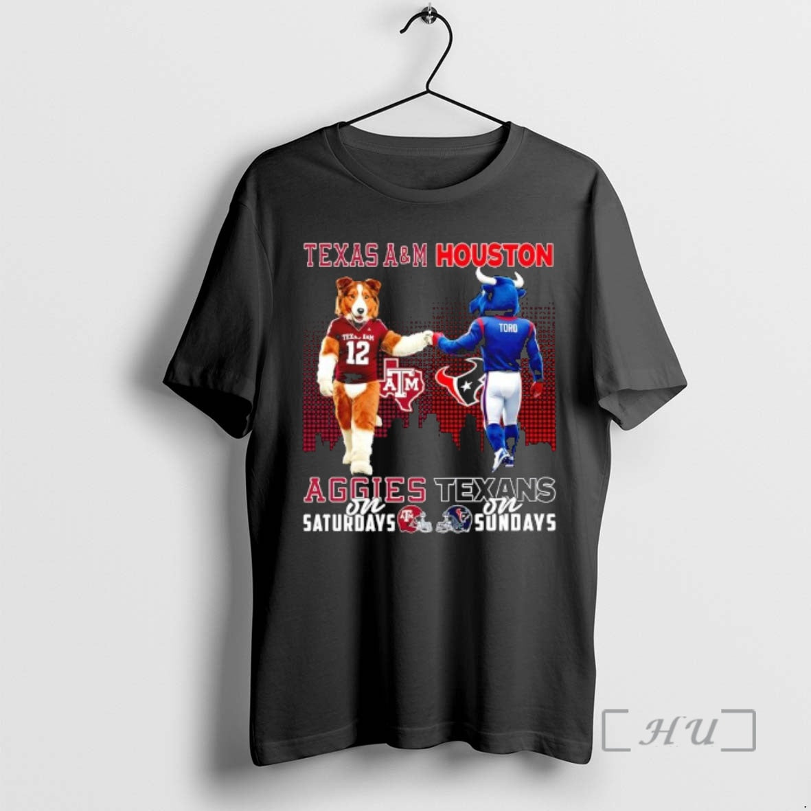 Officials Mascot Texas Am Aggies Saturdays Houston - Adult & Kids T-Shirts, Sweatshirts & Hoodies apparel design preview 1