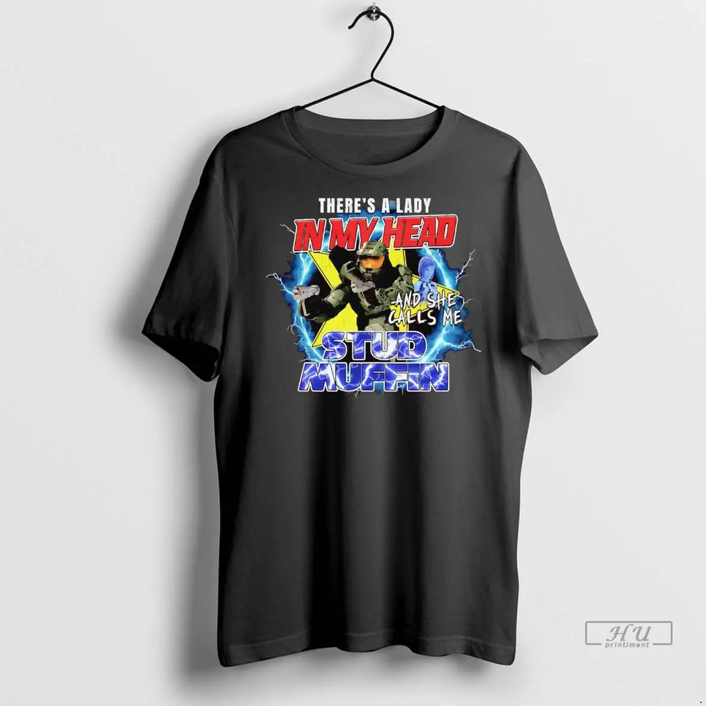 Officials Master Chief Theres A Lady In My Head And - Adult & Kids T-Shirts, Sweatshirts & Hoodies apparel design preview 1