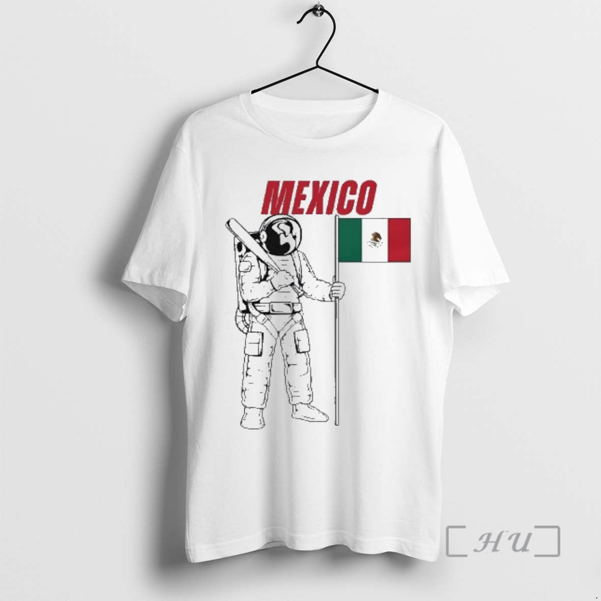 Officials Mexico Astronaut Holding Baseball Bat And - Adult & Kids T-Shirts, Sweatshirts & Hoodies apparel design preview 1