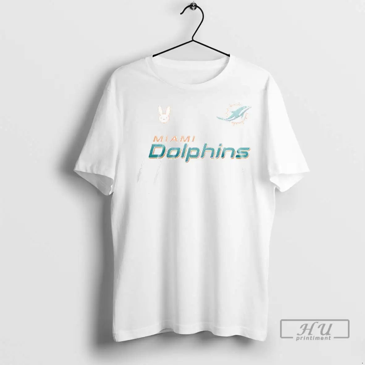 Officials Miami Dolphins X Bad Bunny Frog Mascot - Adult & Kids T-Shirts, Sweatshirts & Hoodies apparel design preview 1