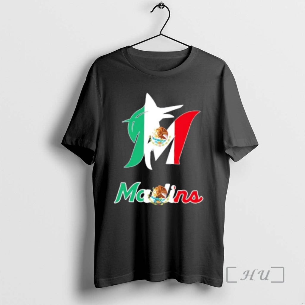 Officials Miami Marlins Baseball X Mexican Flag - Adult & Kids T-Shirts, Sweatshirts & Hoodies apparel design preview 1
