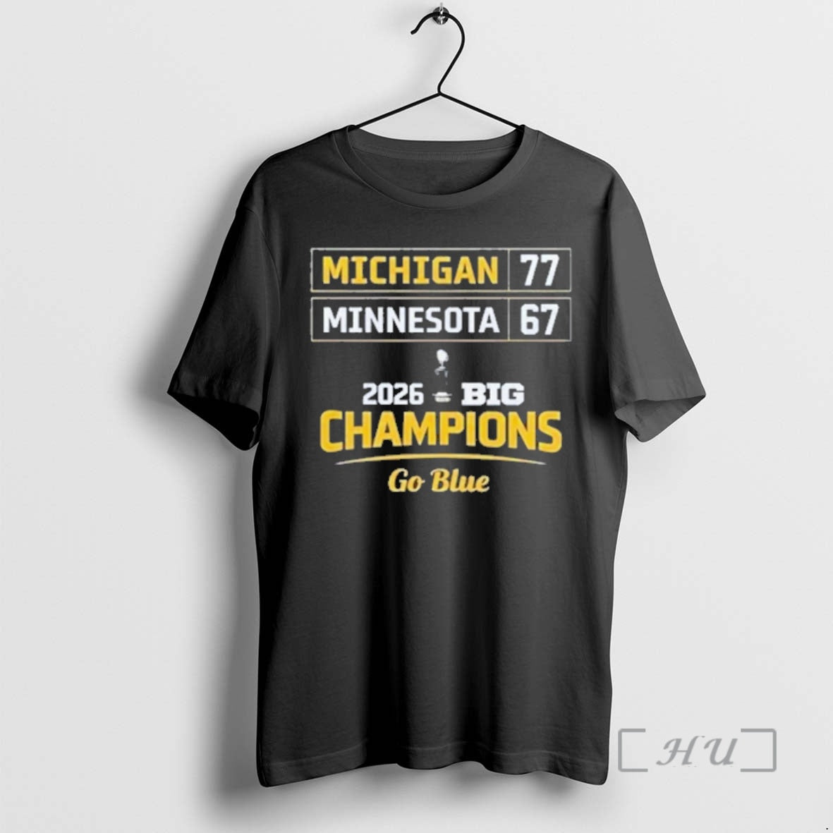 Officials Michigan 77 Minnesota 67 2026 Big Champions - Adult & Kids T-Shirts, Sweatshirts & Hoodies apparel design preview 1