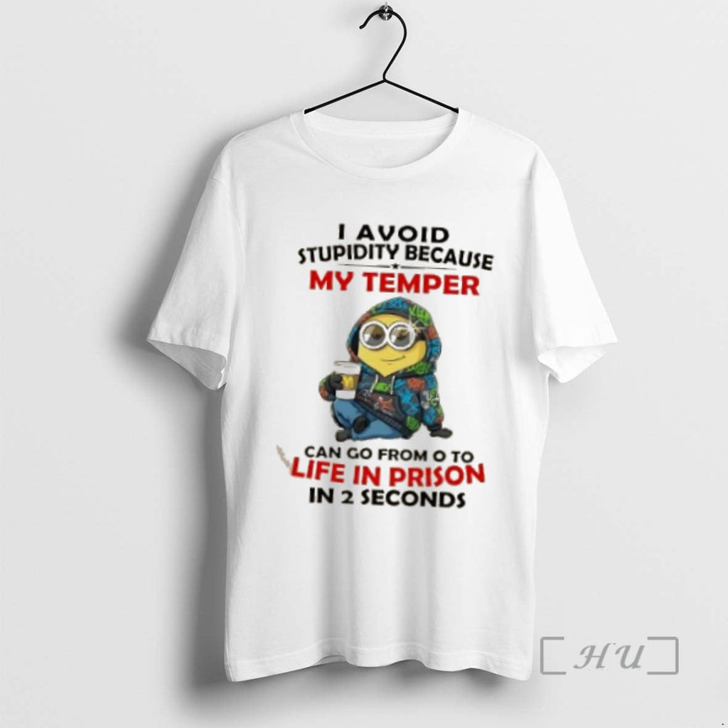 Officials Minions I Avoid Stupidity Because My Temper - Adult & Kids T-Shirts, Sweatshirts & Hoodies apparel design preview 1