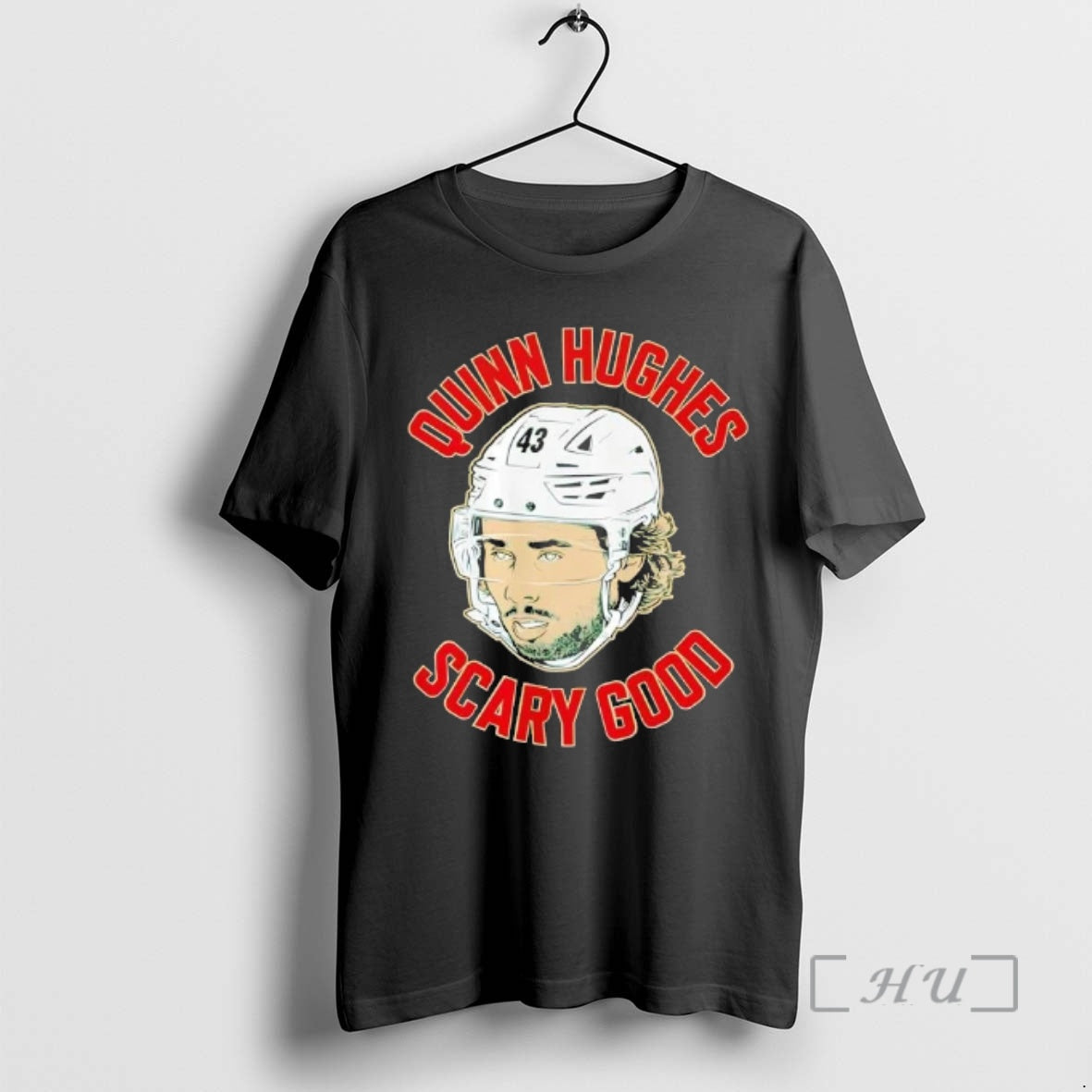 Officials Minnesota Wild Hockey Quinn Hughes Ghost - Adult & Kids T-Shirts, Sweatshirts & Hoodies apparel design preview 1