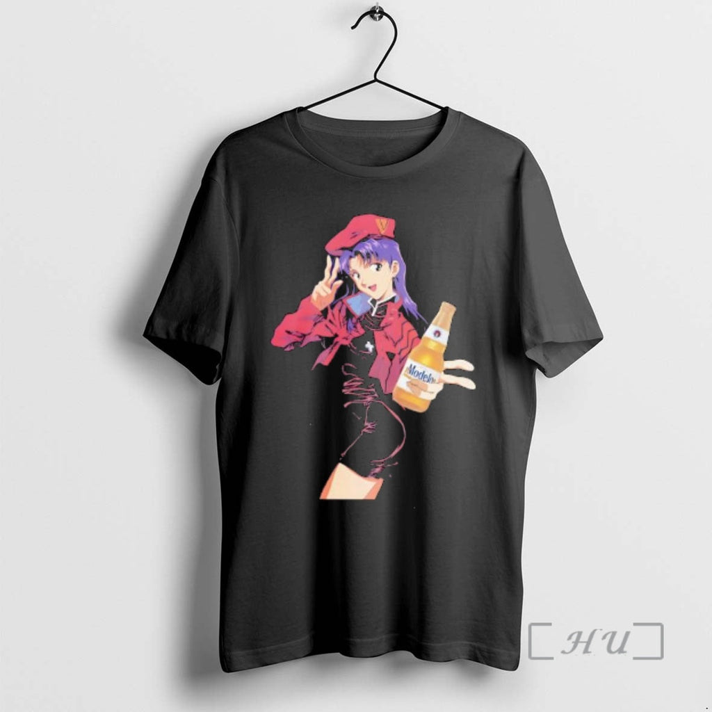 Officials Misato Katsuragi X Modelo Beer Anime - Adult & Kids T-Shirts, Sweatshirts & Hoodies apparel design preview 1