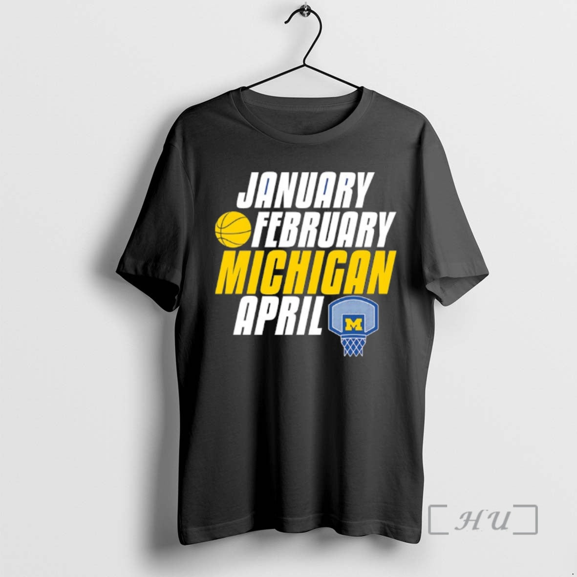 Officials Month Of Michigan Basketball January - Adult & Kids T-Shirts, Sweatshirts & Hoodies apparel design preview 1