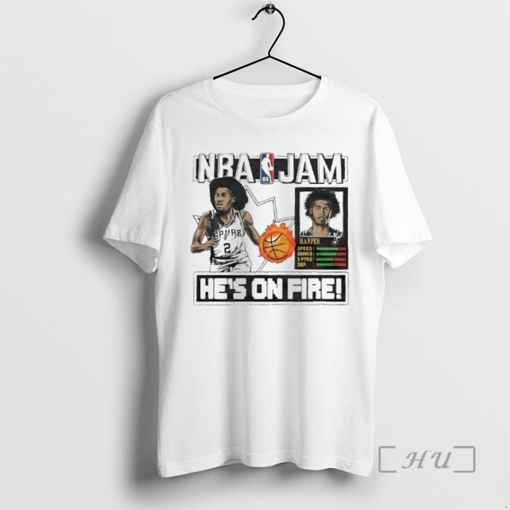 Officials Nba Jam San Antonio Spurs Dylan Harper Hes - Adult & Kids T-Shirts, Sweatshirts & Hoodies apparel design preview 1