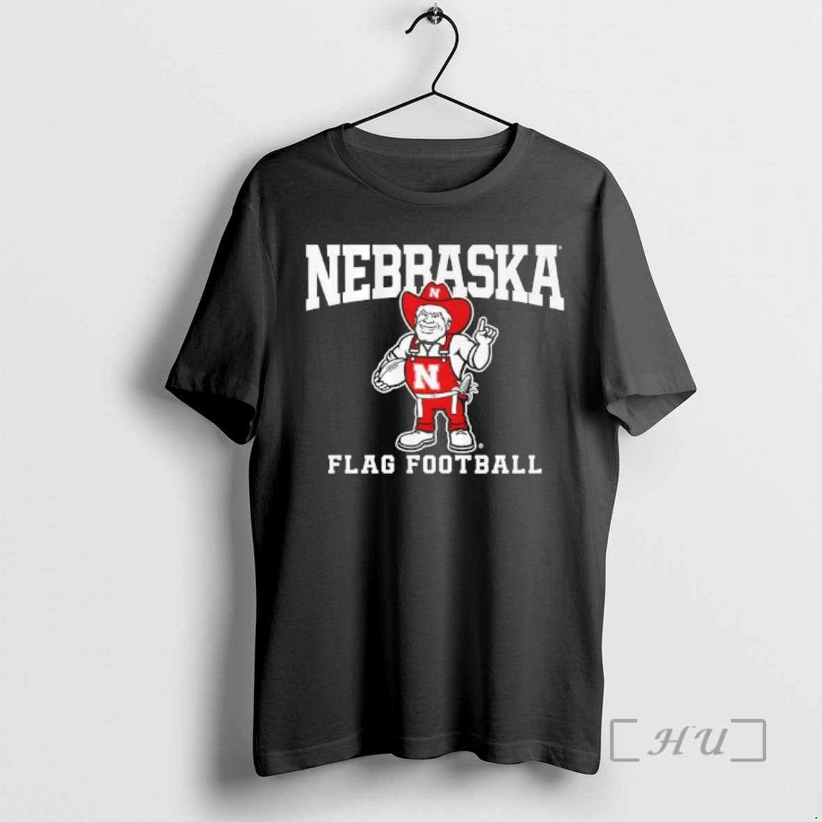 Officials Nebraska Cornhuskers Football Flag Mascot - Adult & Kids T-Shirts, Sweatshirts & Hoodies apparel design preview 1