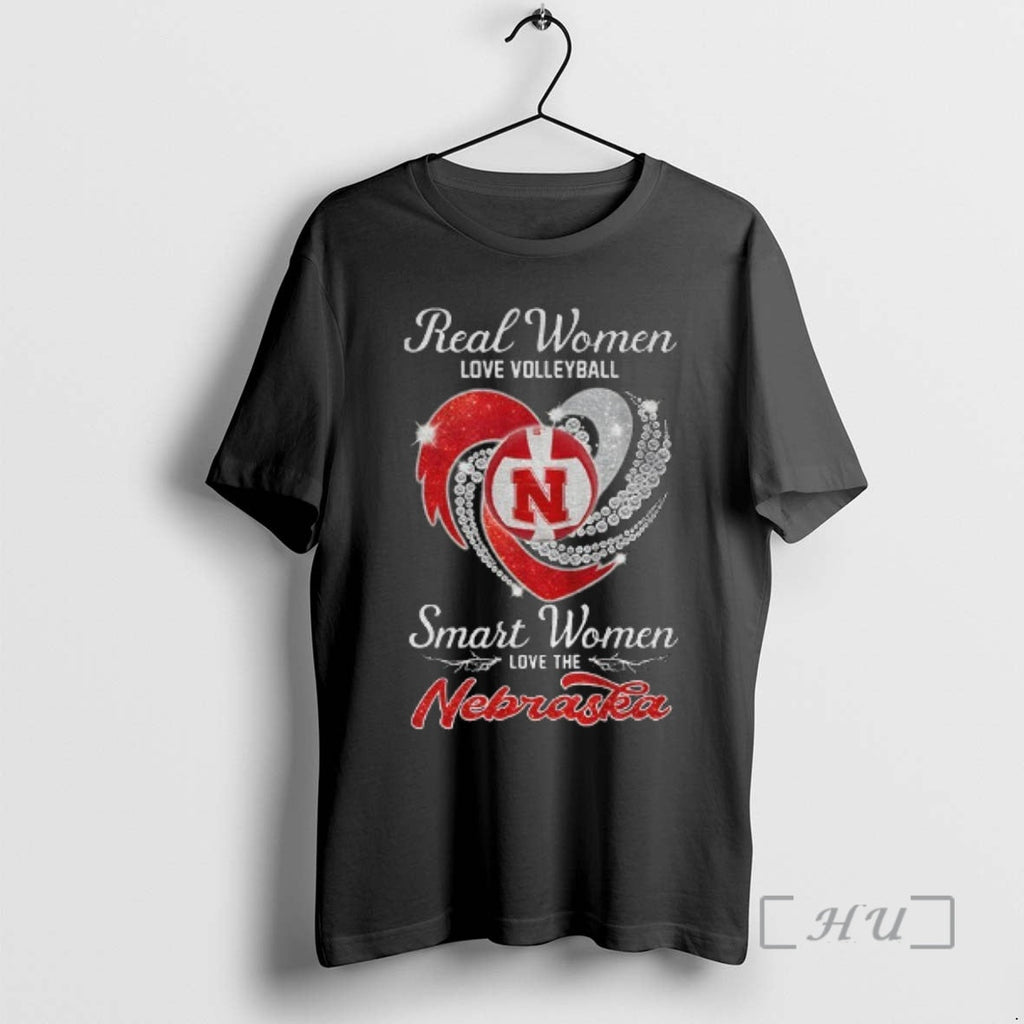 Officials Nebraska Cornhuskers Real Love Volleyball - Adult & Kids T-Shirts, Sweatshirts & Hoodies apparel design preview 1