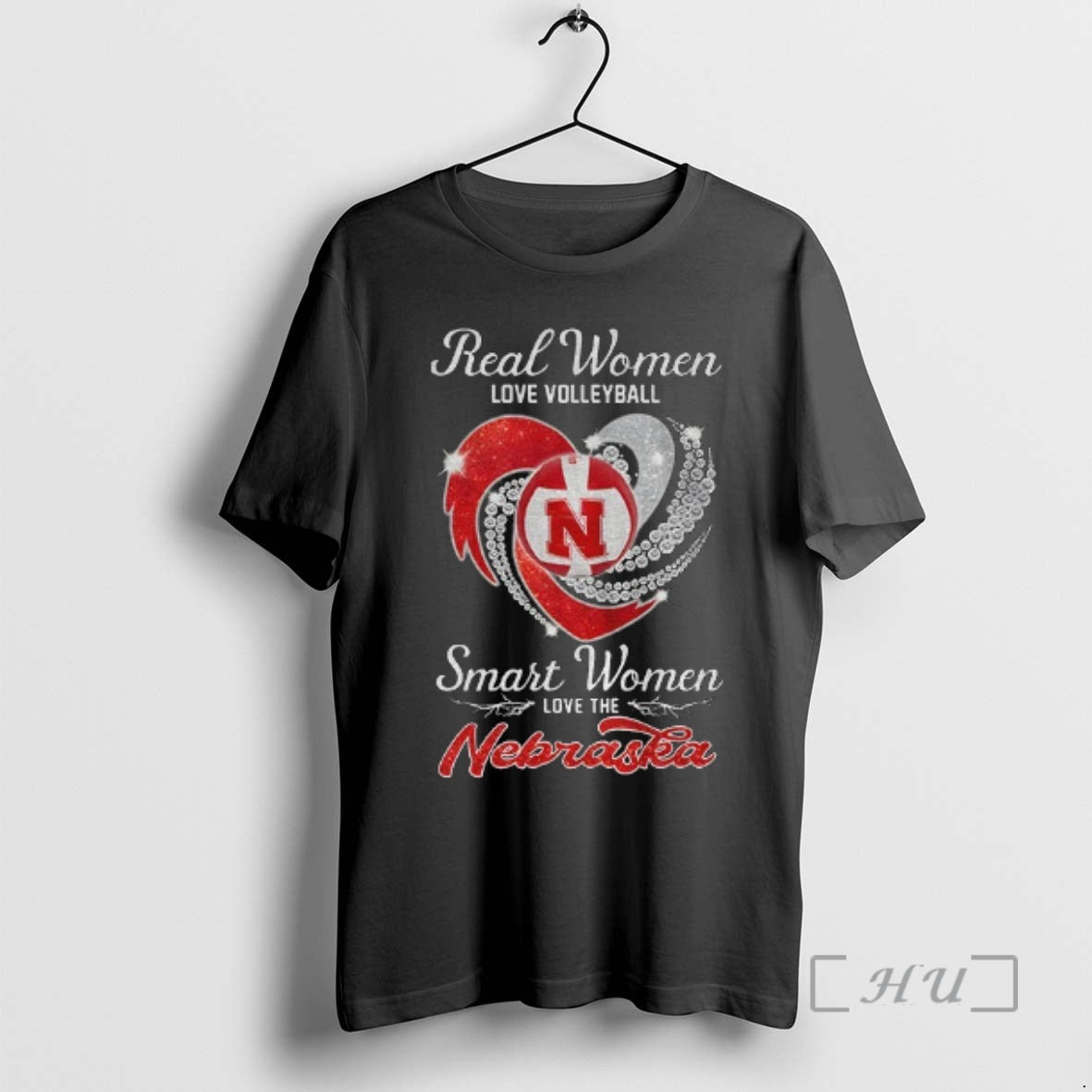 Officials Nebraska Cornhuskers Real Love Volleyball - Adult & Kids T-Shirts, Sweatshirts & Hoodies apparel design preview 1