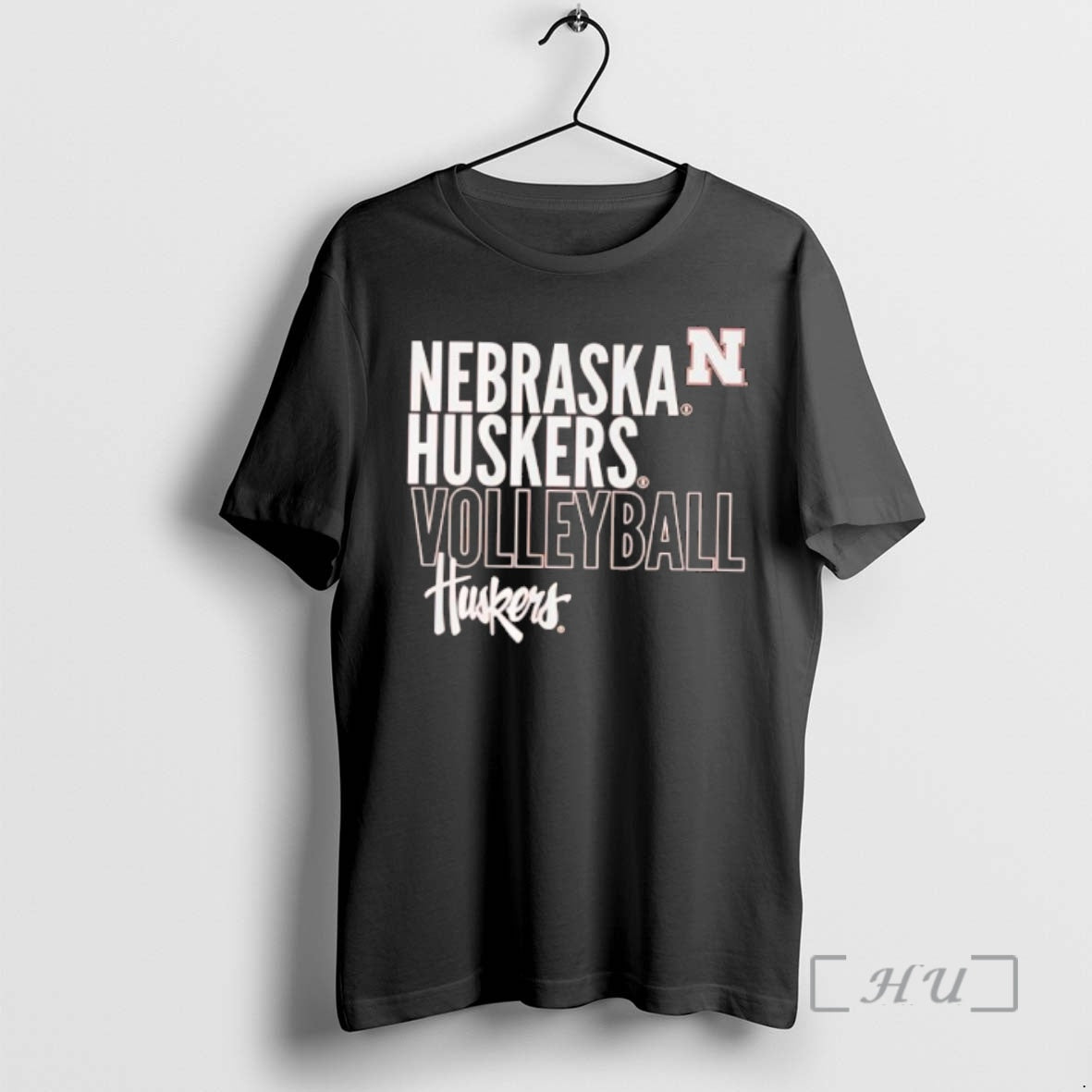 Officials Nebraska Cornhuskers Volleyball Text Logo - Adult & Kids T-Shirts, Sweatshirts & Hoodies apparel design preview 1