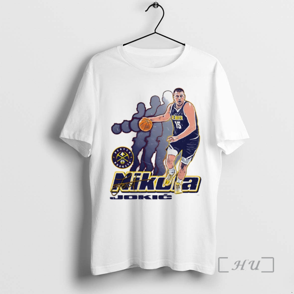 Officials Nikola Jokic Denver Nuggets Retro Signature - Adult & Kids T-Shirts, Sweatshirts & Hoodies apparel design preview 1