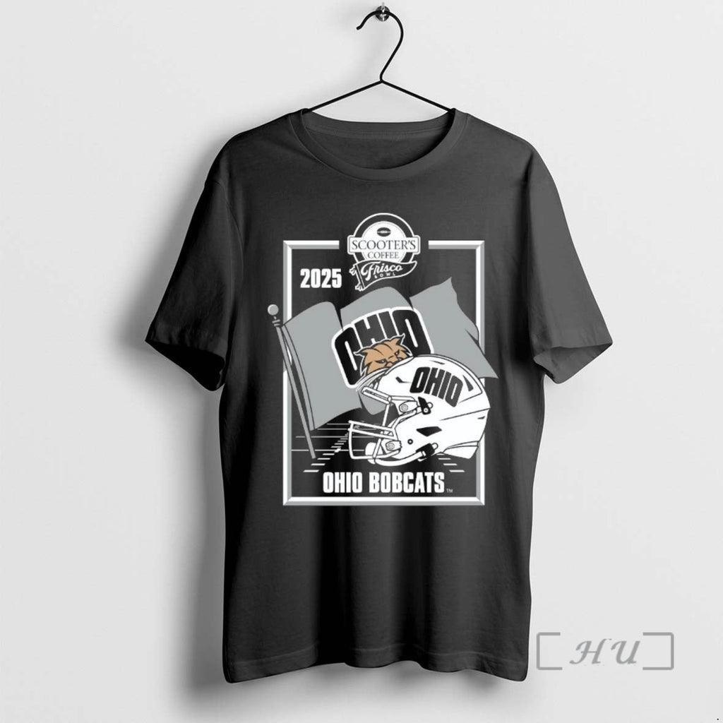 Officials Ohio Bobcats 2025 Frisco Bowl Helmet - Adult & Kids T-Shirts, Sweatshirts & Hoodies apparel design preview 1