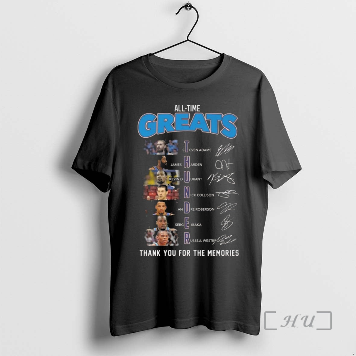 Officials Oklahoma Thunder All Time Greats Players - Adult & Kids T-Shirts, Sweatshirts & Hoodies apparel design preview 1