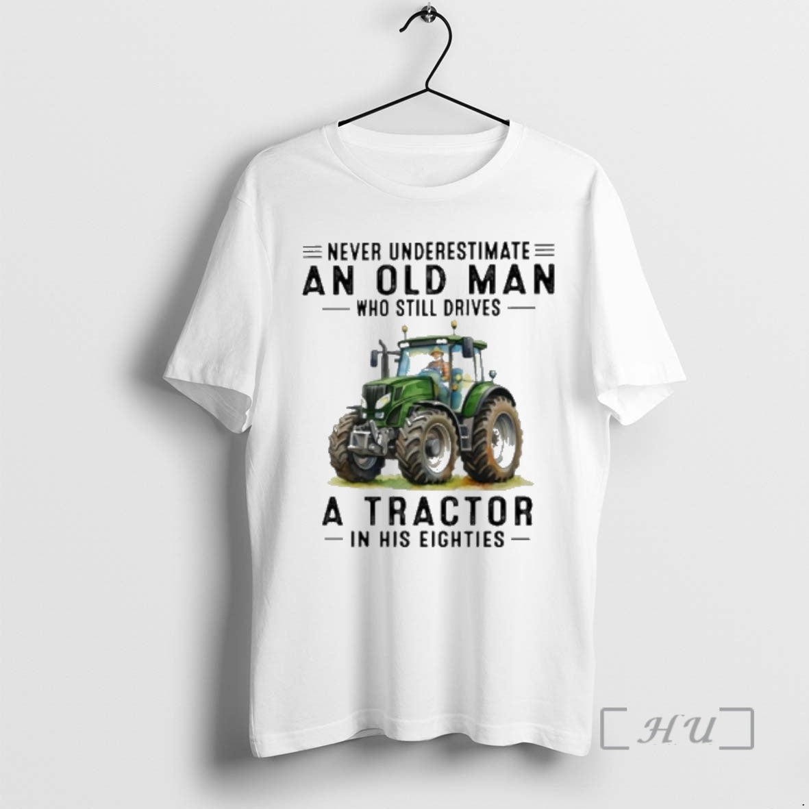 Officials Old Man Drives Tractor Eighties - Adult & Kids T-Shirts, Sweatshirts & Hoodies apparel design preview 1