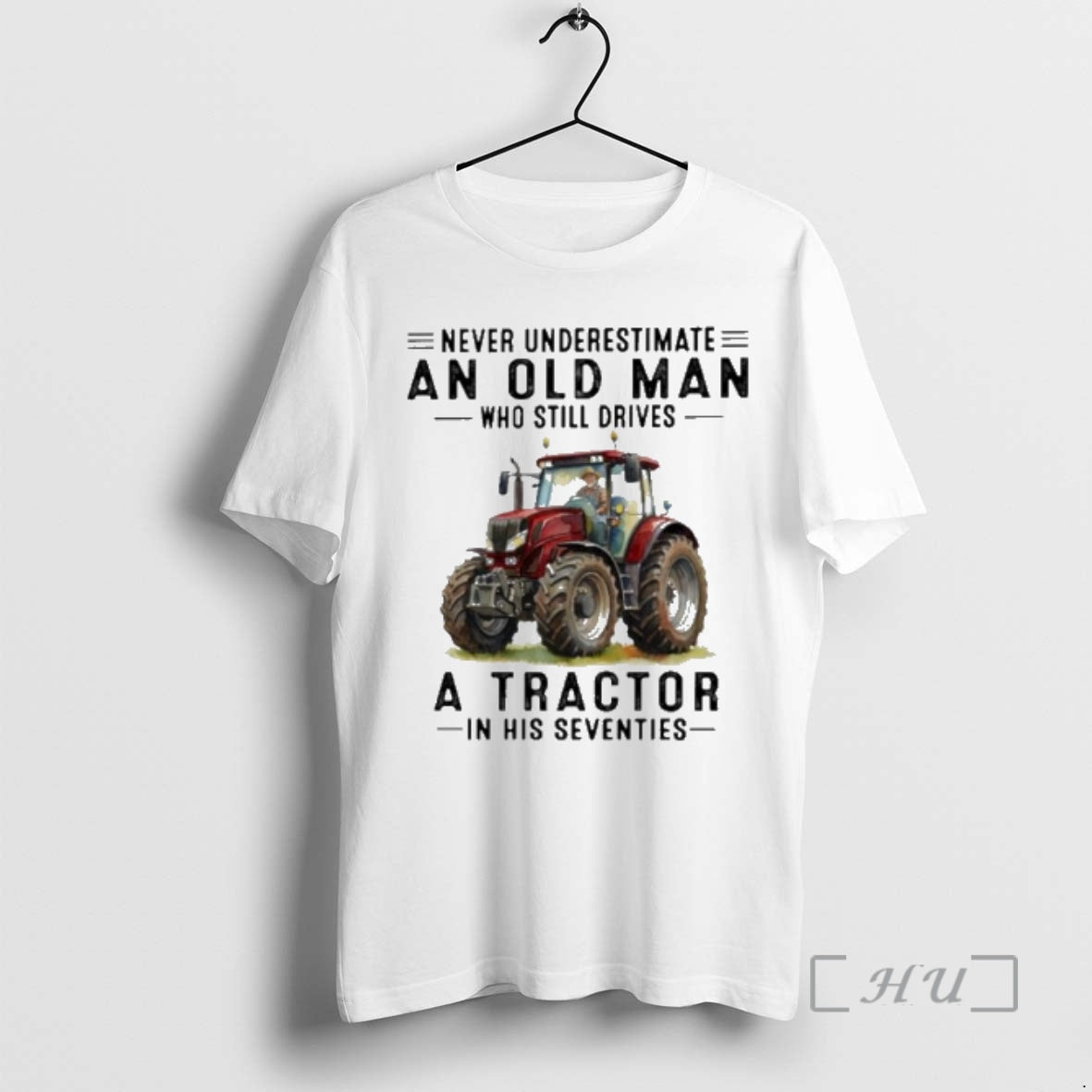 Officials Old Man Drives Tractor Seventies - Adult & Kids T-Shirts, Sweatshirts & Hoodies apparel design preview 1