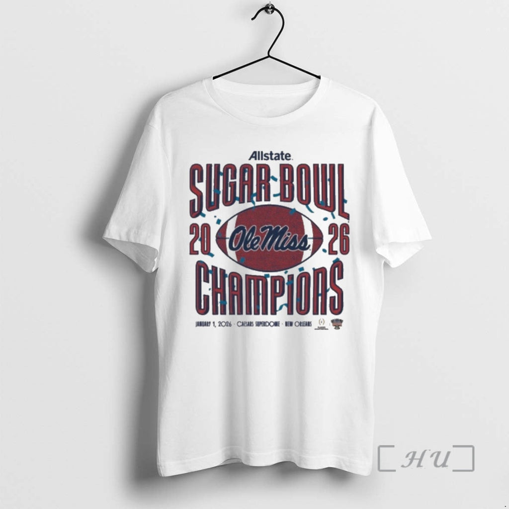 Officials Ole Miss Allstate Sugar Bowl Champions 2026 - Adult & Kids T-Shirts, Sweatshirts & Hoodies apparel design preview 1