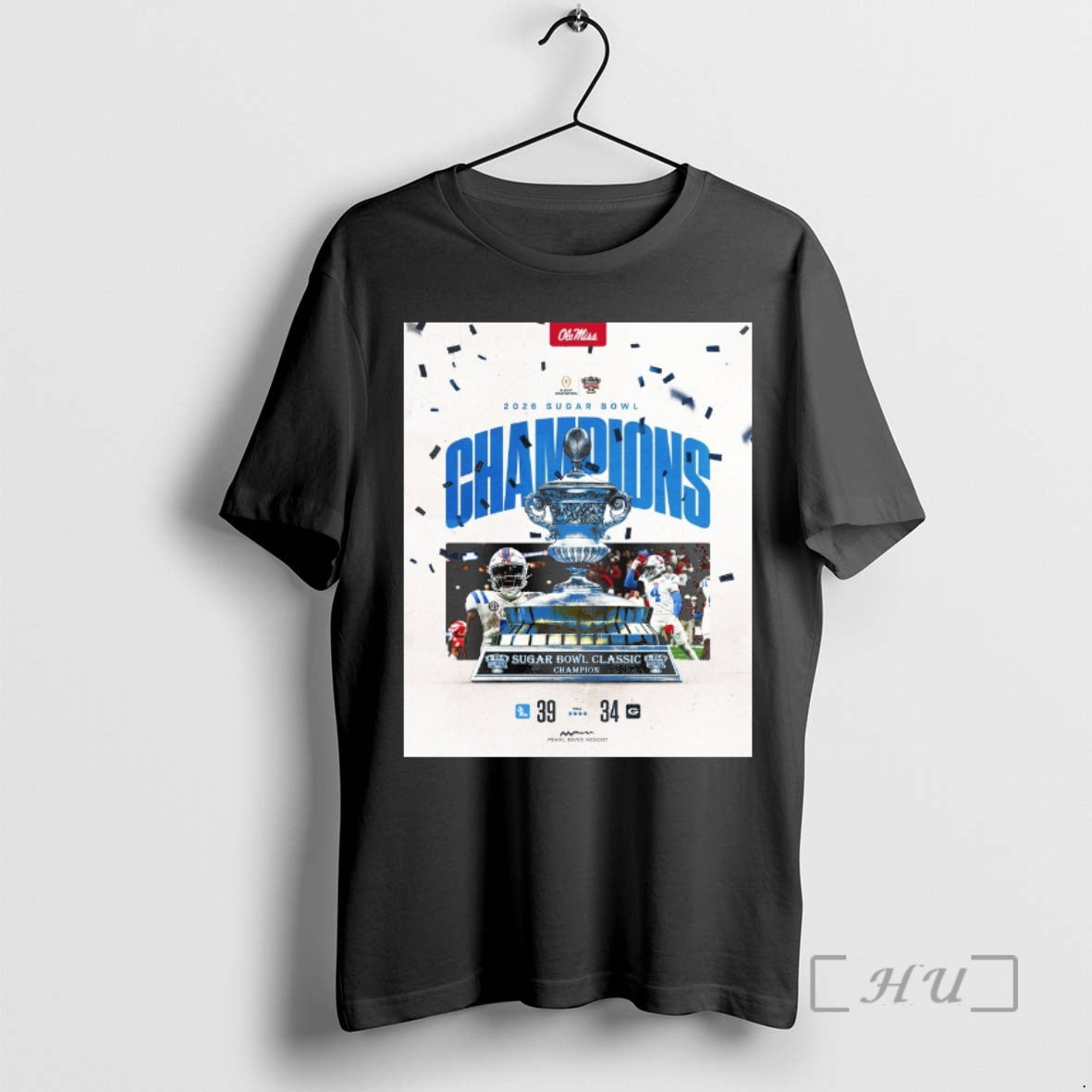 Officials Ole Miss Vs Georgia Final Score 39 34 2026 - Adult & Kids T-Shirts, Sweatshirts & Hoodies apparel design preview 1
