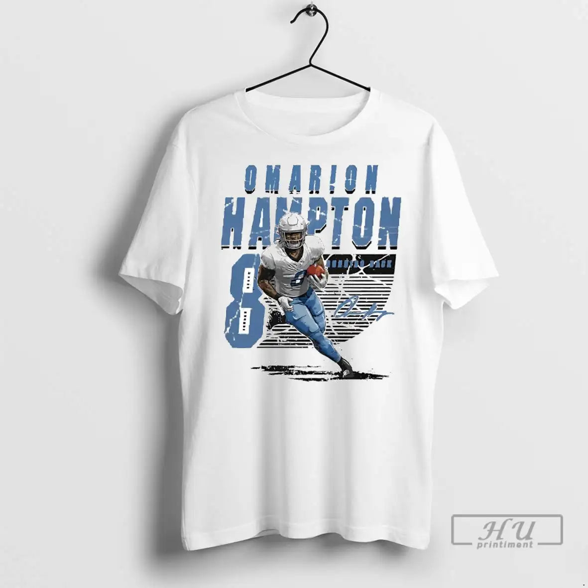Officials Omarion Hampton Running Back Signature Los - Adult & Kids T-Shirts, Sweatshirts & Hoodies apparel design preview 1