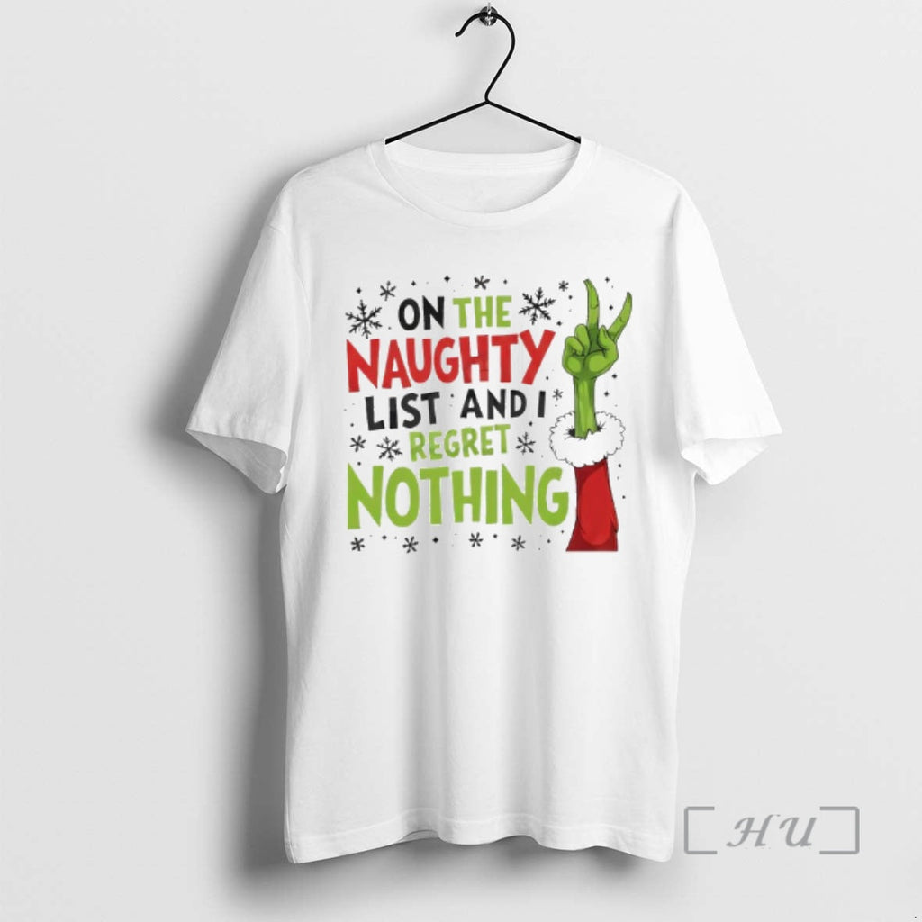 Officials Naughty List I Regret Nothing Grinch - Adult & Kids T-Shirts, Sweatshirts & Hoodies apparel design preview 1